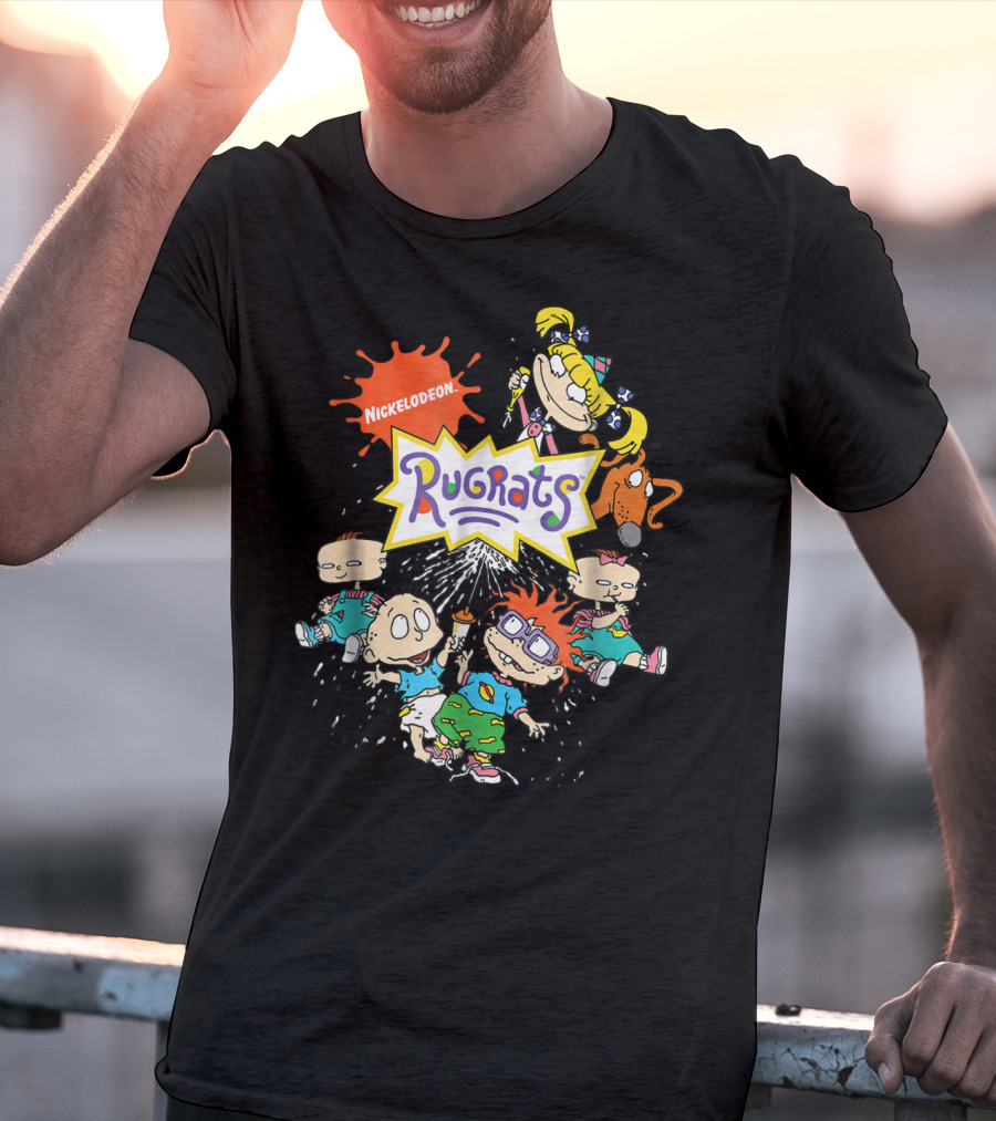 Nickelodeon Rugrats Cartoon Characters Full Group Splash T-Shirt