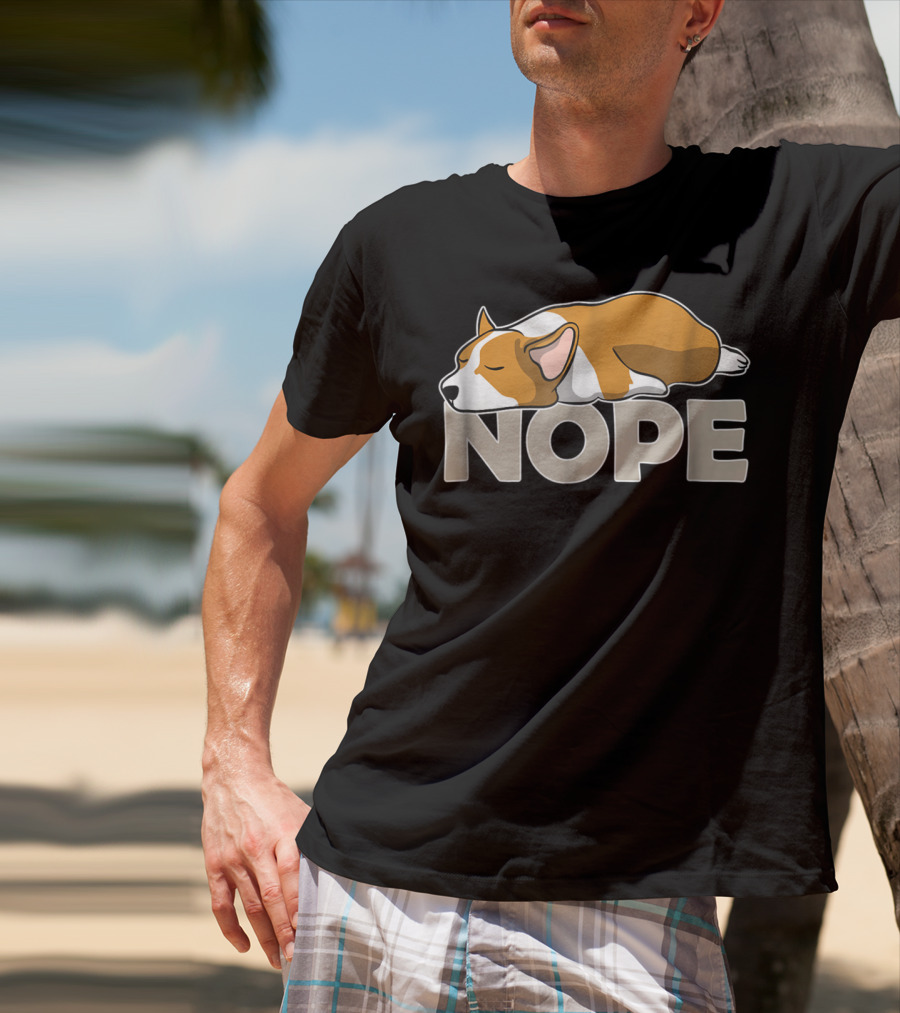 NOPE Sleepy Lazy Corgi T-Shirt