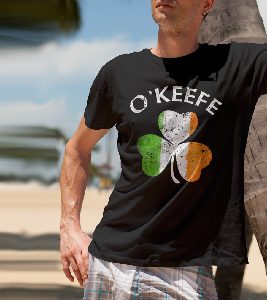 O'Keefe Irish Shamrock Tricolor Flag T-Shirt