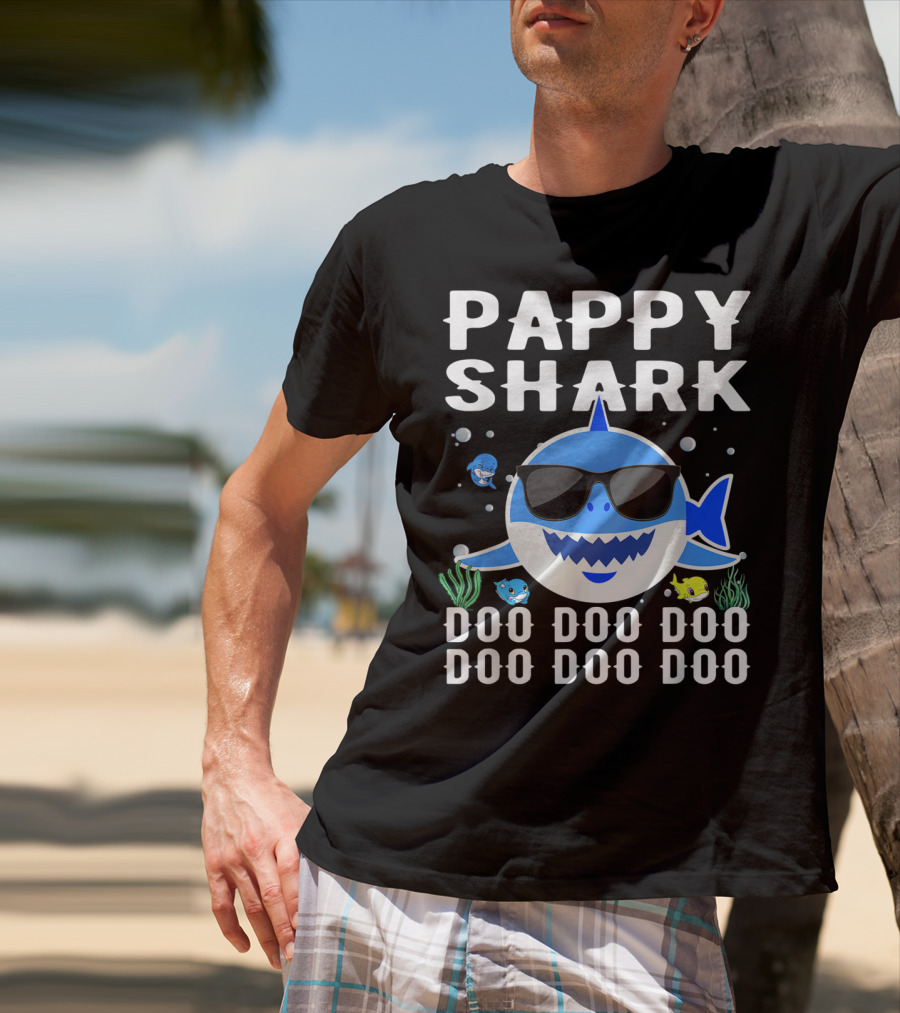 Pappy Shark Doo Doo Doo Doo Sunglasses Family Fun T-Shirt