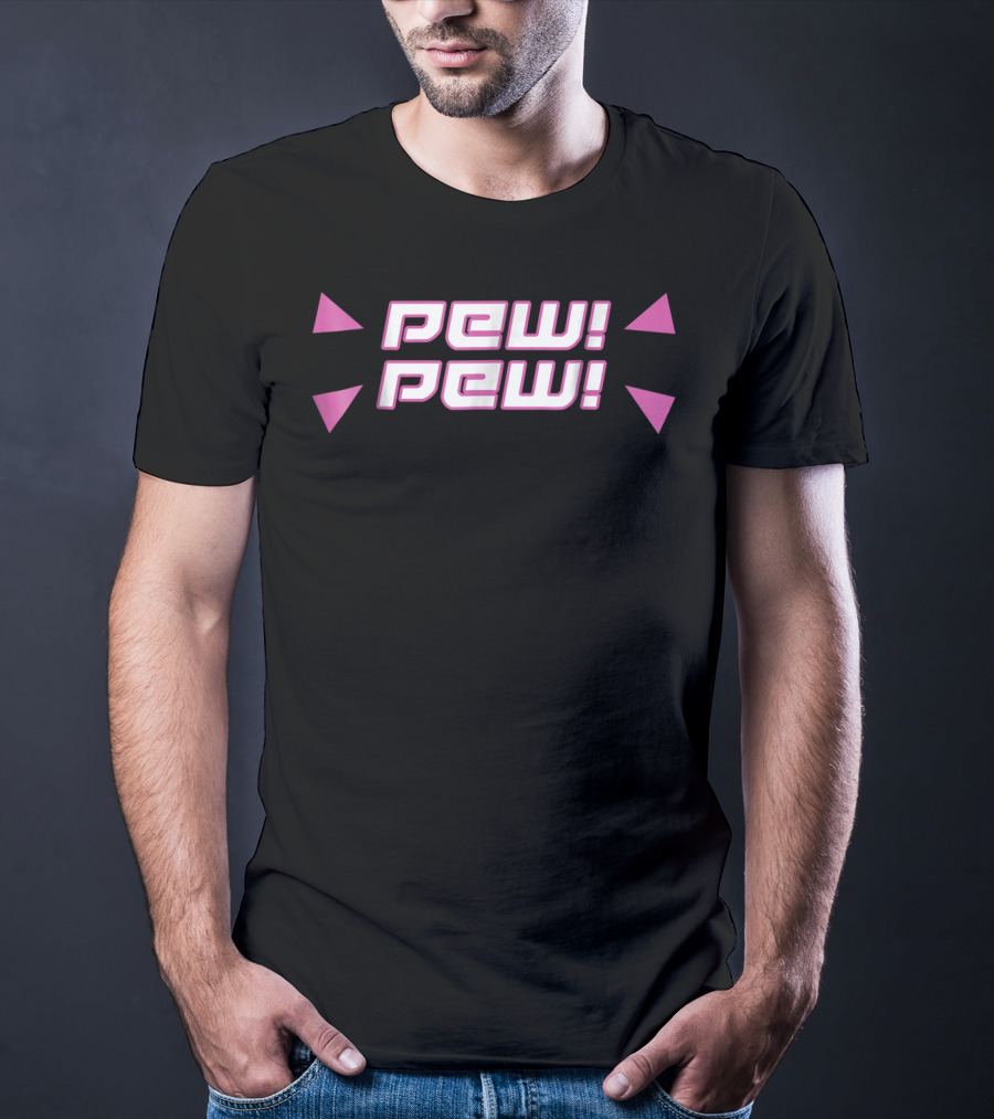 Pew Pew Cute Videogame Retro Text T-Shirt