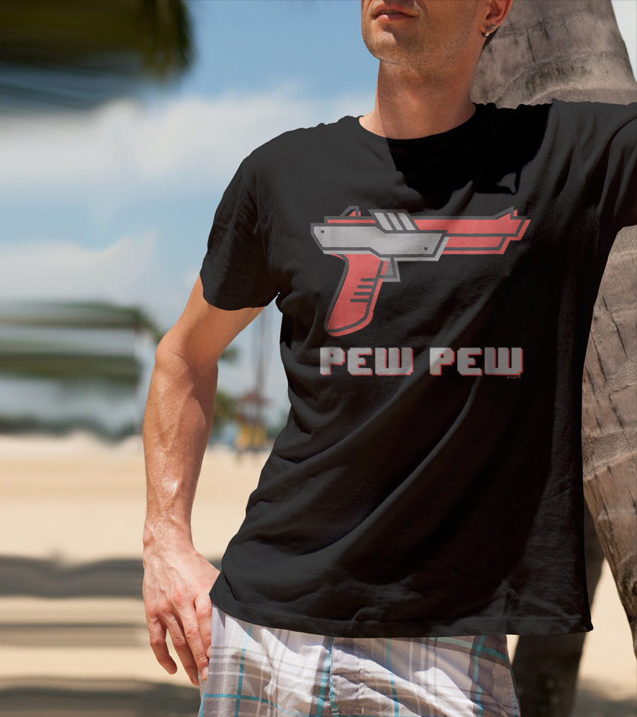Pew Pew Retro Gaming Gun T-Shirt