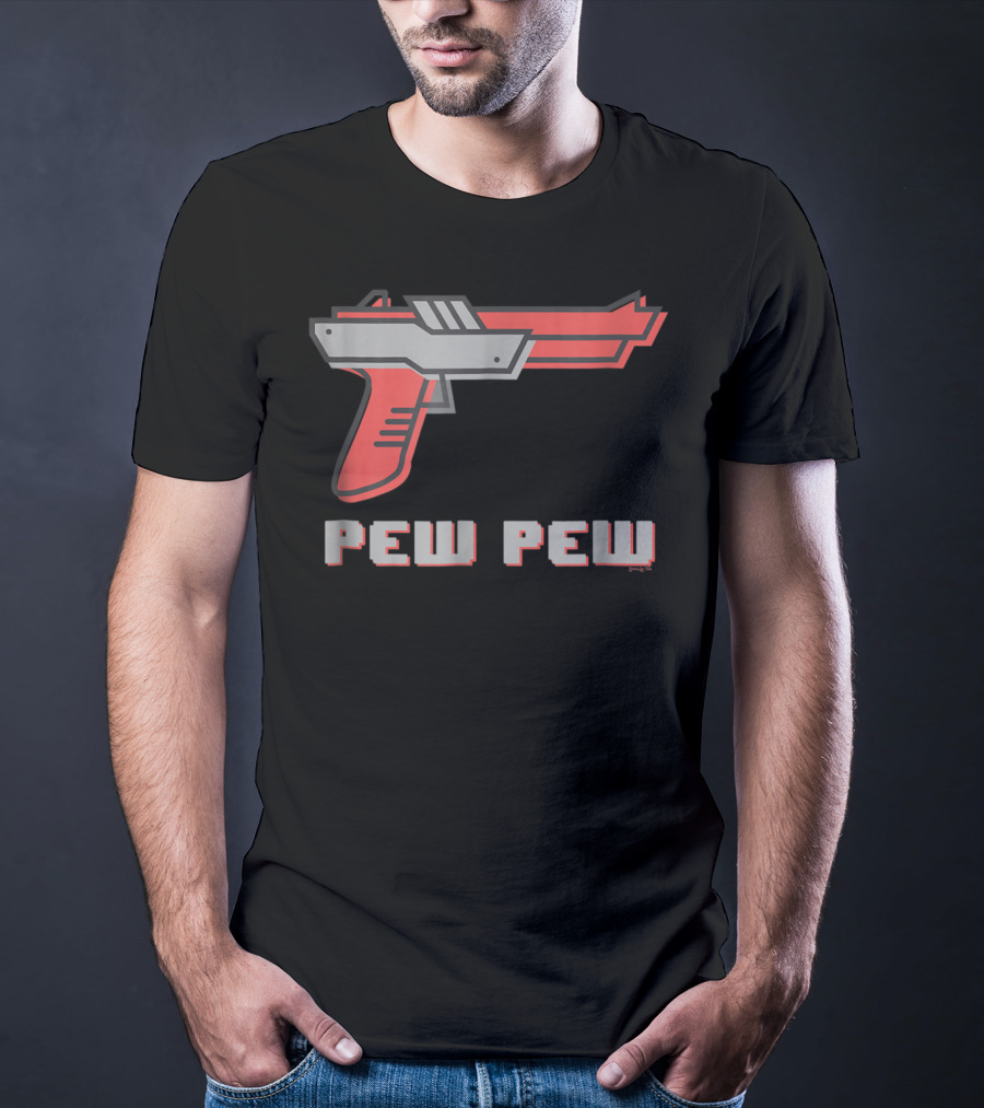 Pew Pew Retro Gaming Gun T-Shirt