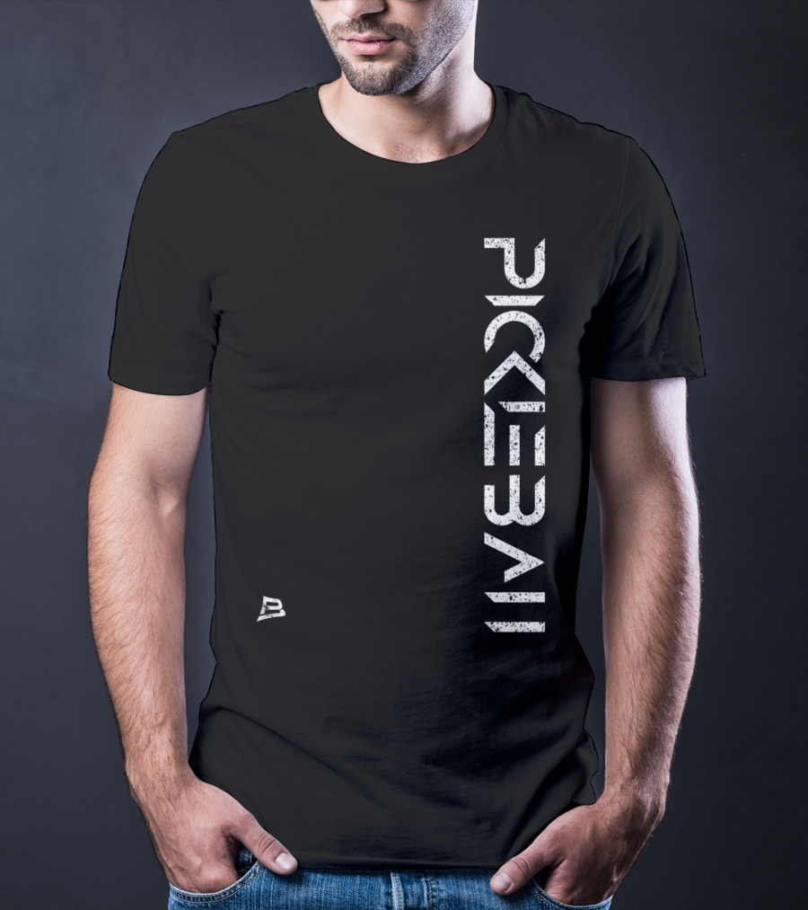 Pickleball Live Distressed Premium Fit White Text With Small T-Shirt