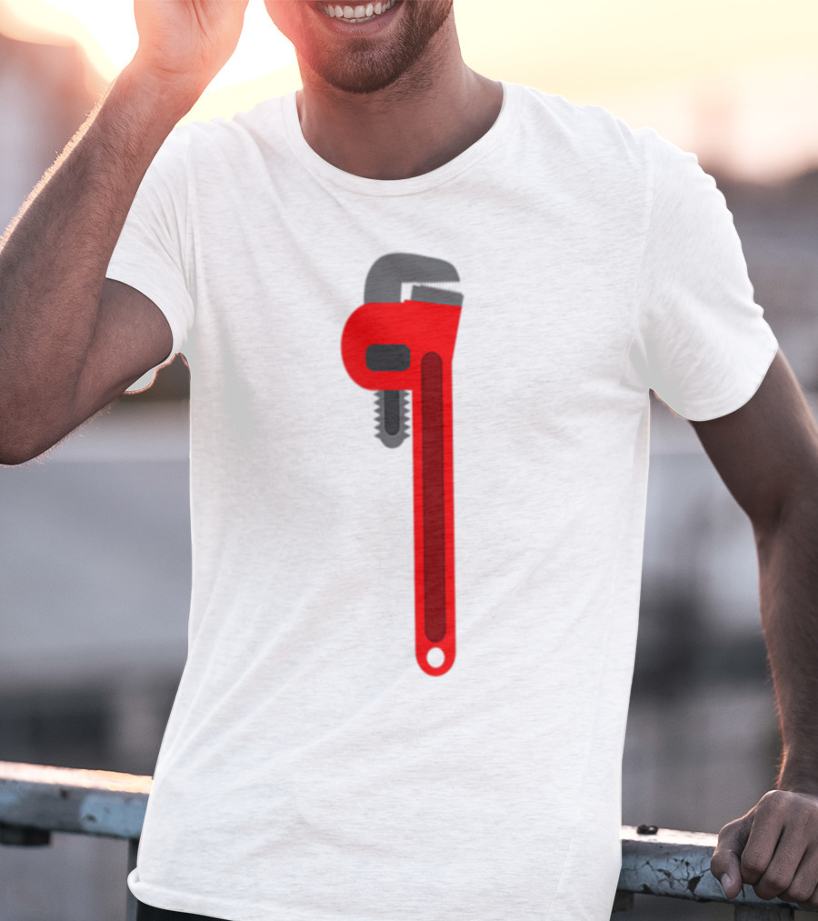 Plumber Tool Pipefitter Pipe Wrench Red T-Shirt