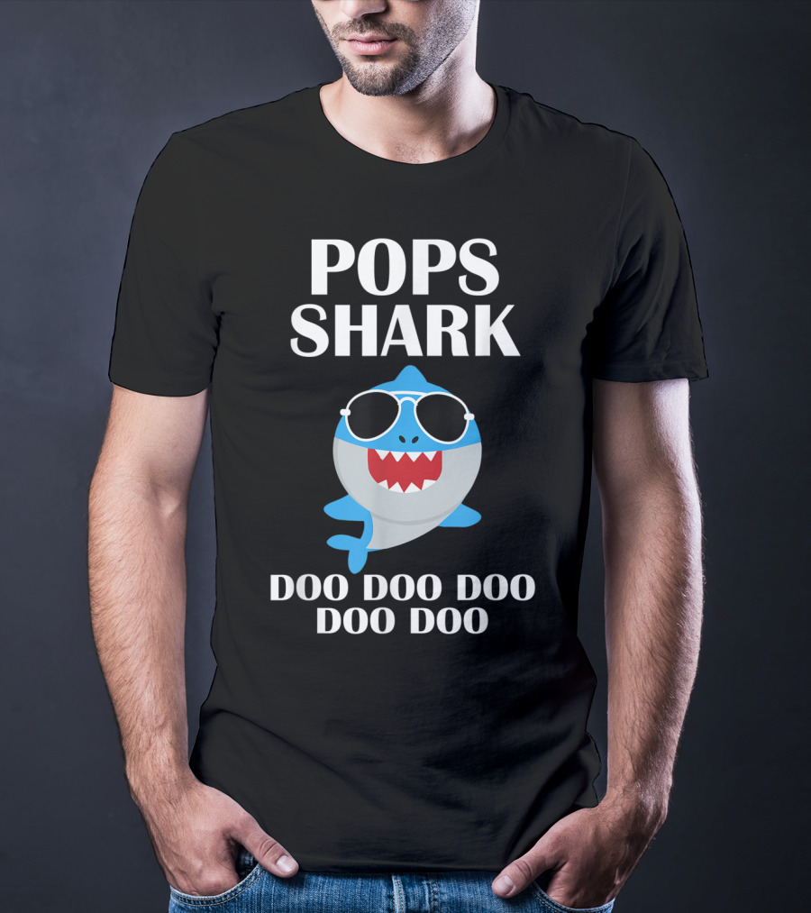 Pops Shark Doo Doo Doo Doo Doo Sunglasses Cartoon T-Shirt