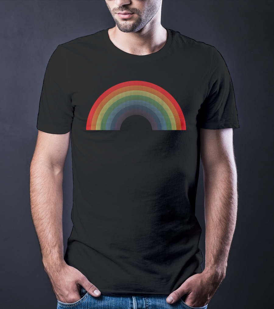 Rainbow Vintage 80's Style Gay Pride Retro Arch T-Shirt