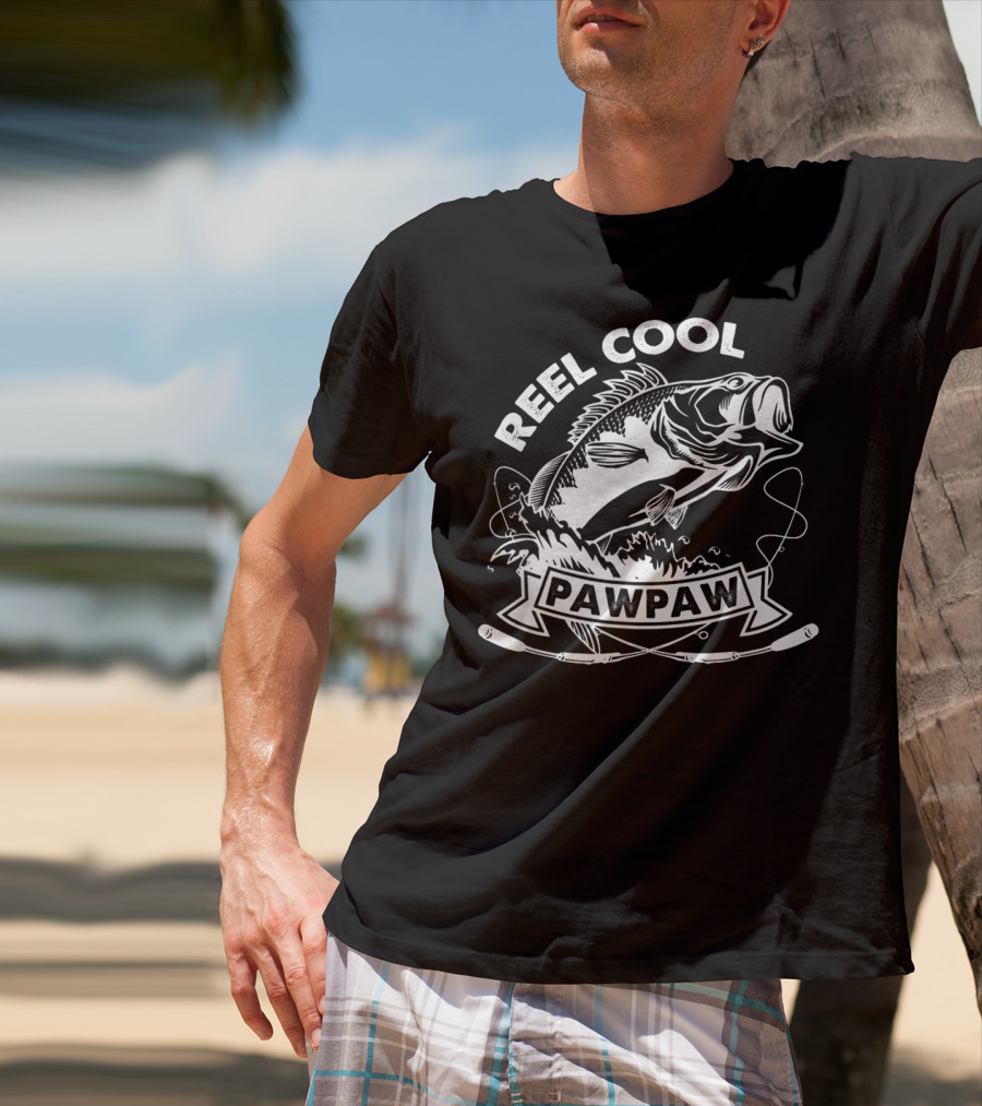 Reel Cool Pawpaw Fishing Bass Splash And Line T-Shirt