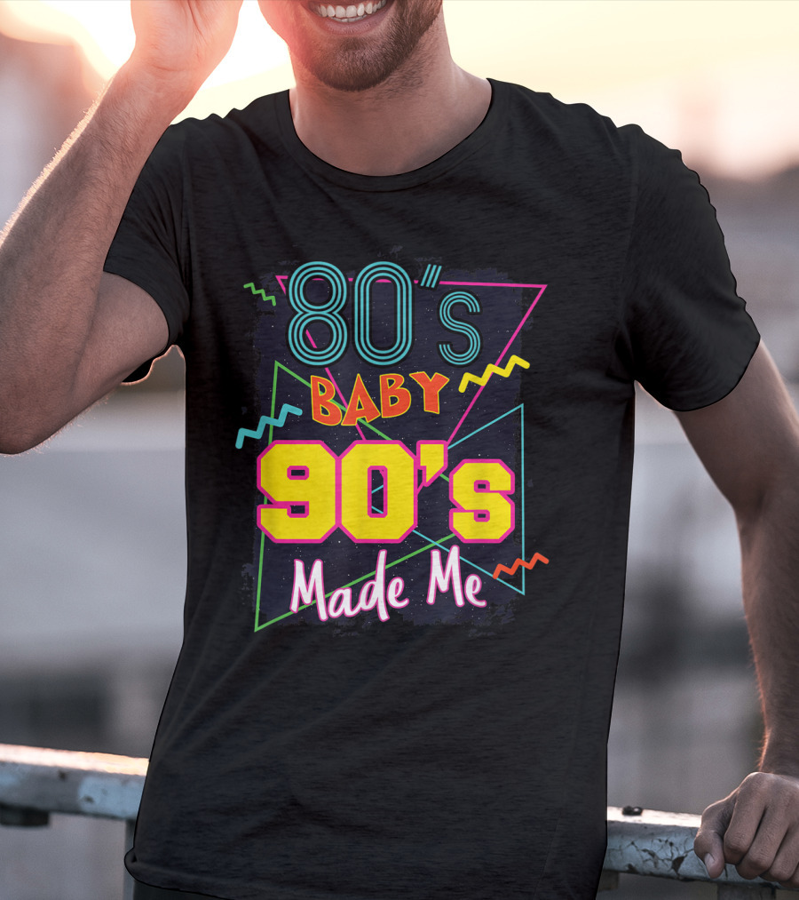 80's Baby 90's Made Me Retro Neon T-Shirt