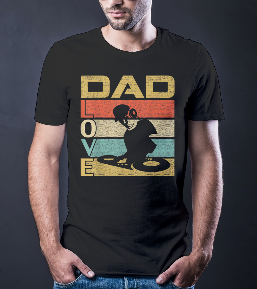 Retro Vintage Dad Love DJ Deejay Funny Father's T-Shirt