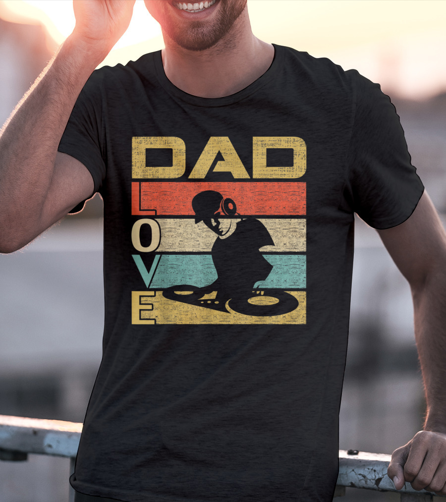 Retro Vintage Dad Love DJ Deejay Funny Father's T-Shirt