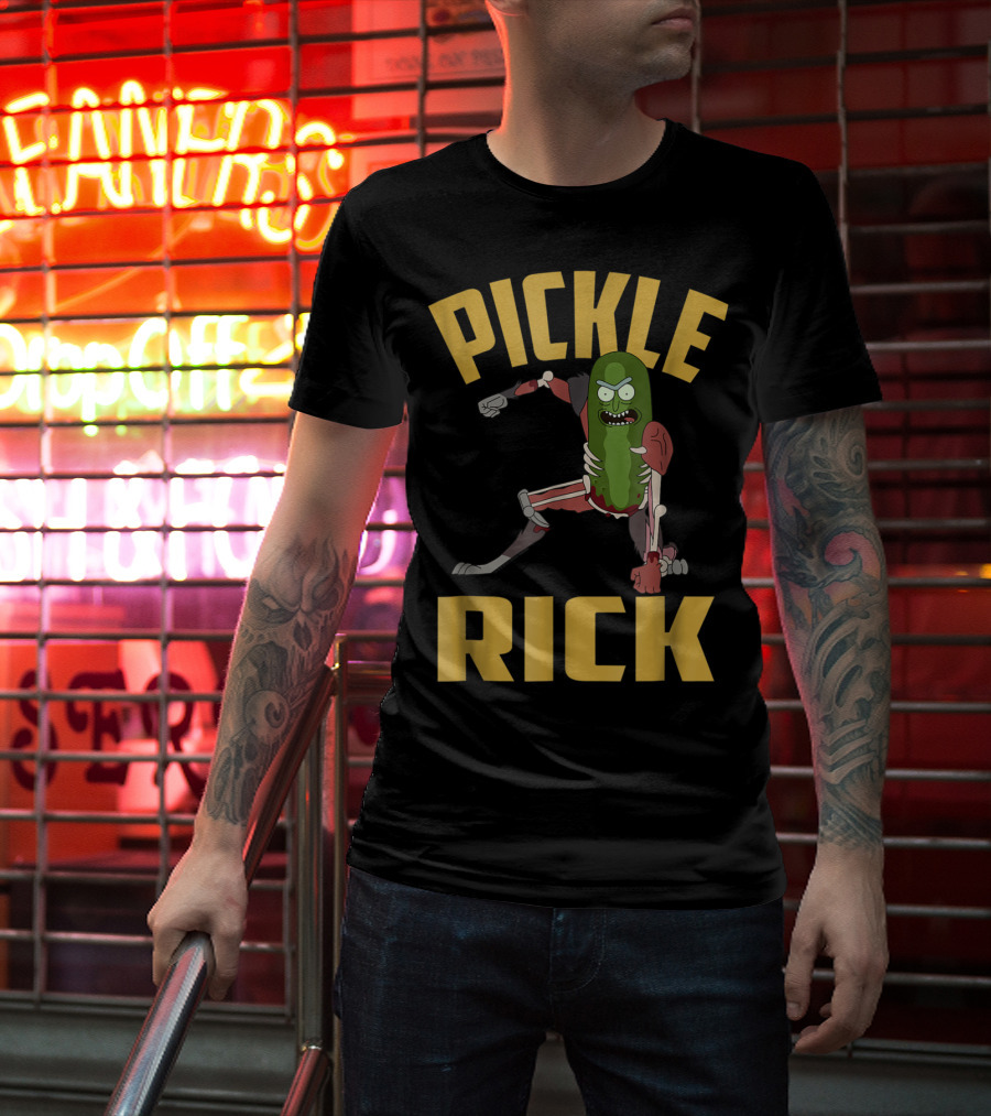 Rick And Morty Pickle Rick Punch Action Pose T-Shirt