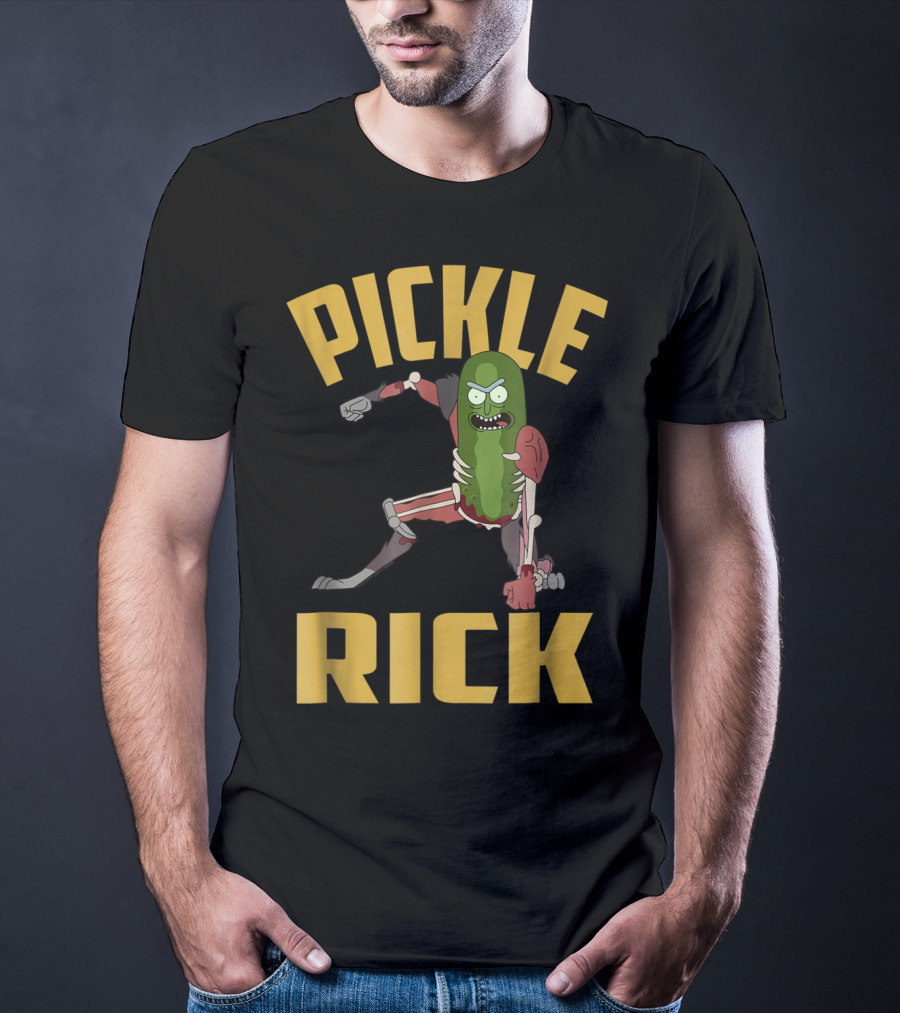 Rick And Morty Pickle Rick Punch Action Pose T-Shirt