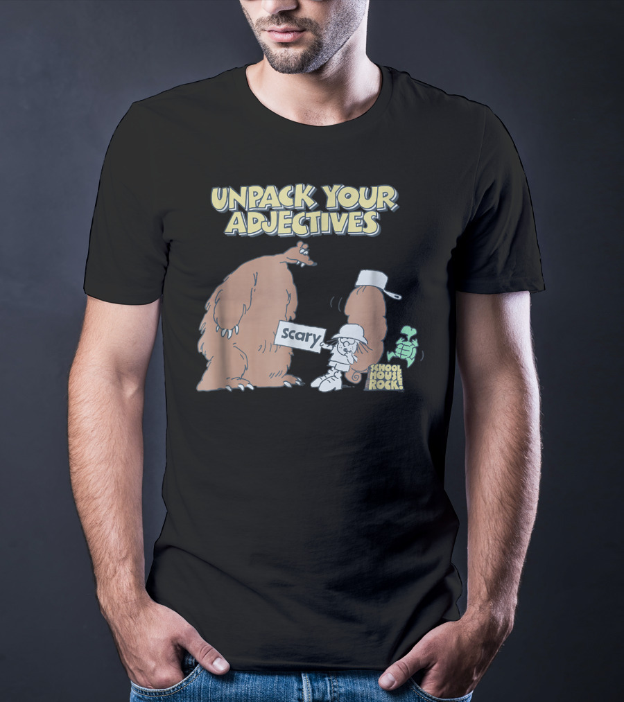 Schoolhouse Rock Unpack Your Adjectives Scary Bear T-Shirt