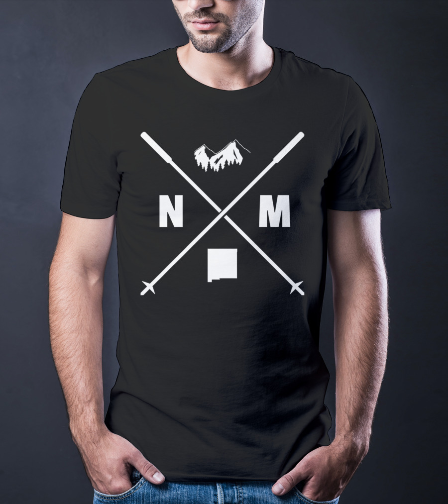 Ski New Mexico Slopes Vintage Skiing Mountains NM Crossed Poles Iconic Styles T-Shirt