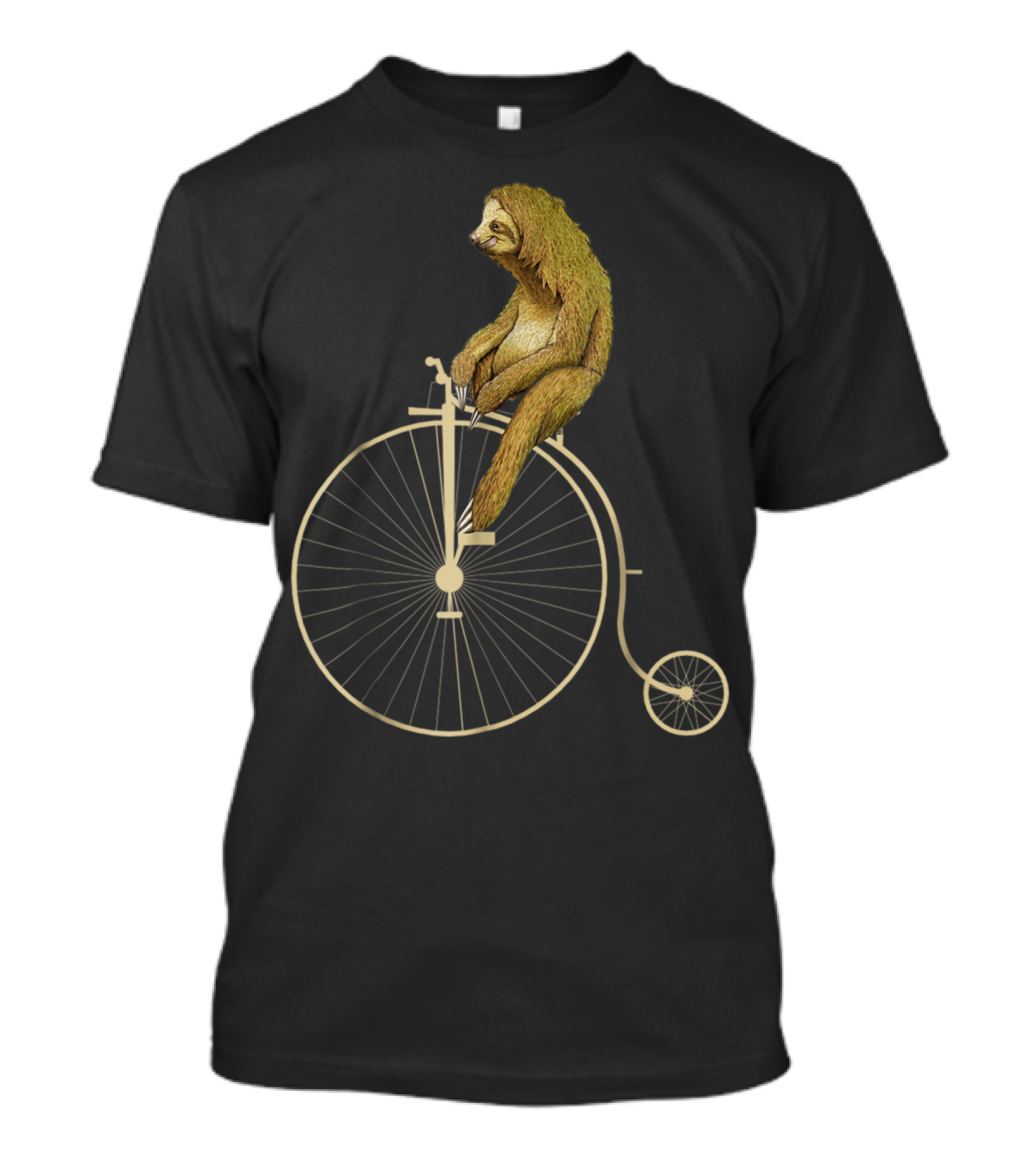 Sloth Riding A Vintage Penny Farthing Bicycle T-Shirt