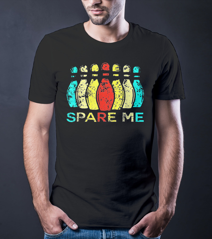 Spare Me Bowling Vintage Bowling Pins T-Shirt