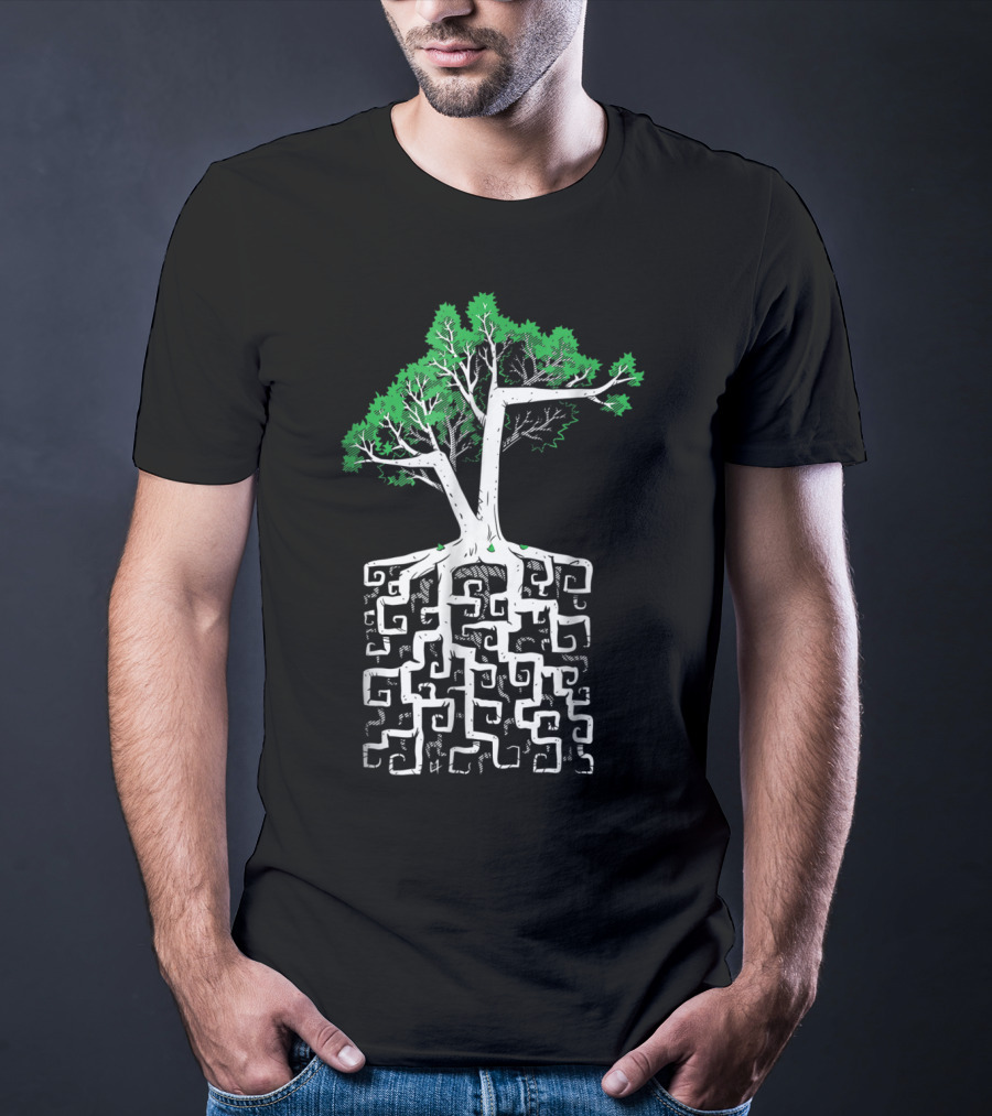 Square Root Tree Math Concept With Intricate Roots And Foliage T-Shirt
