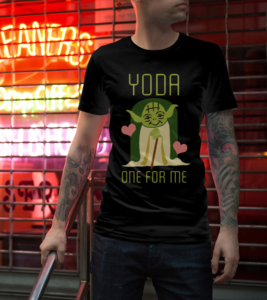 Star Wars Yoda One For Me Valentine's Hearts Cute T-Shirt