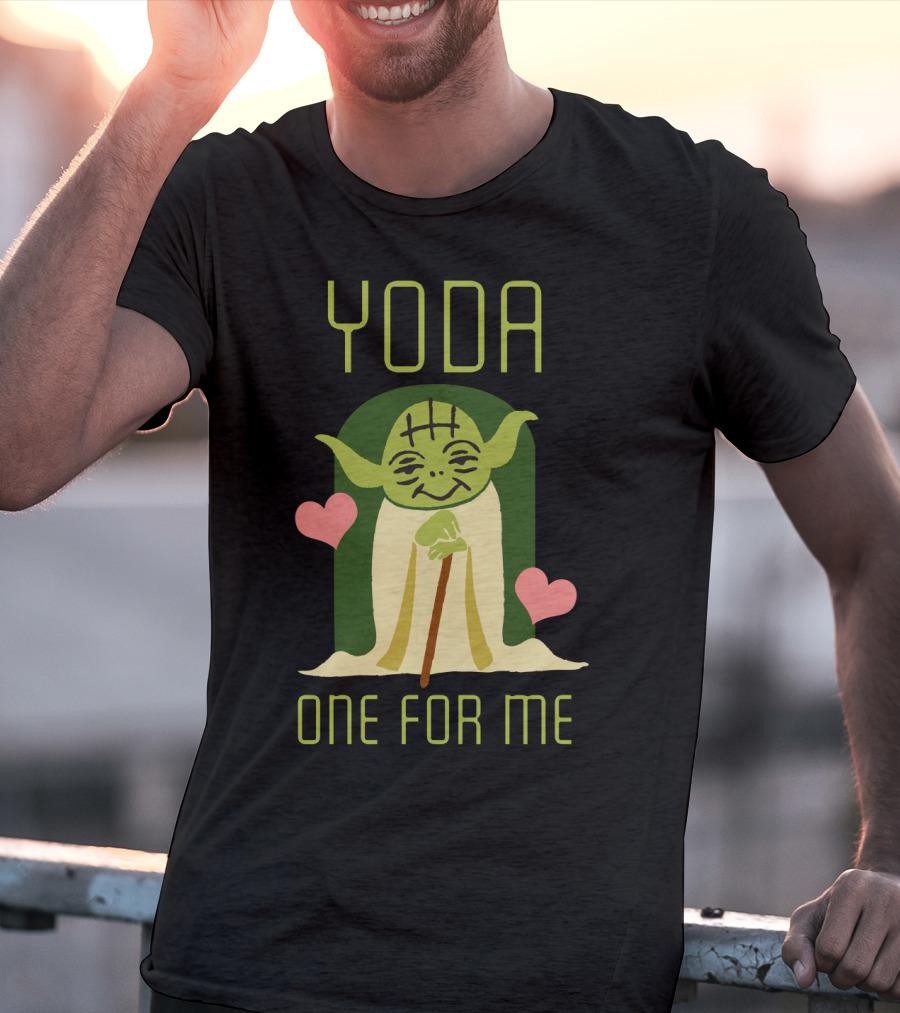 Star Wars Yoda One For Me Valentine's Hearts Cute T-Shirt