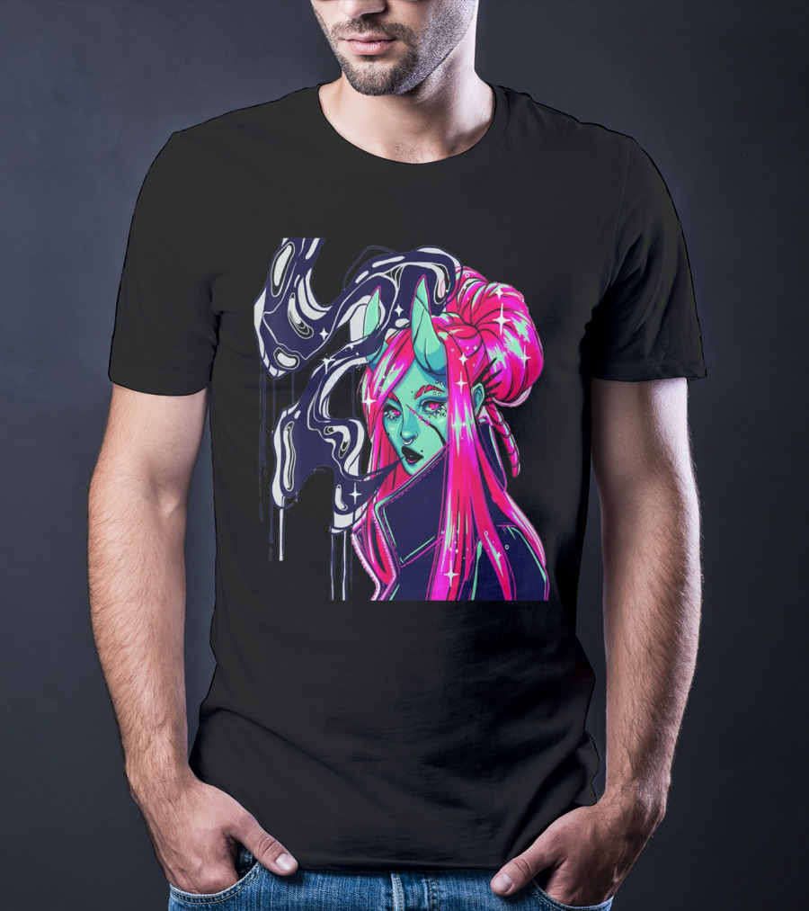 Angel Demon Neon Fantasy Comic T-Shirt