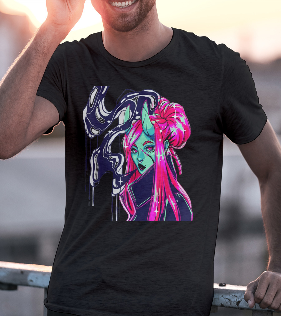 Angel Demon Neon Fantasy Comic T-Shirt