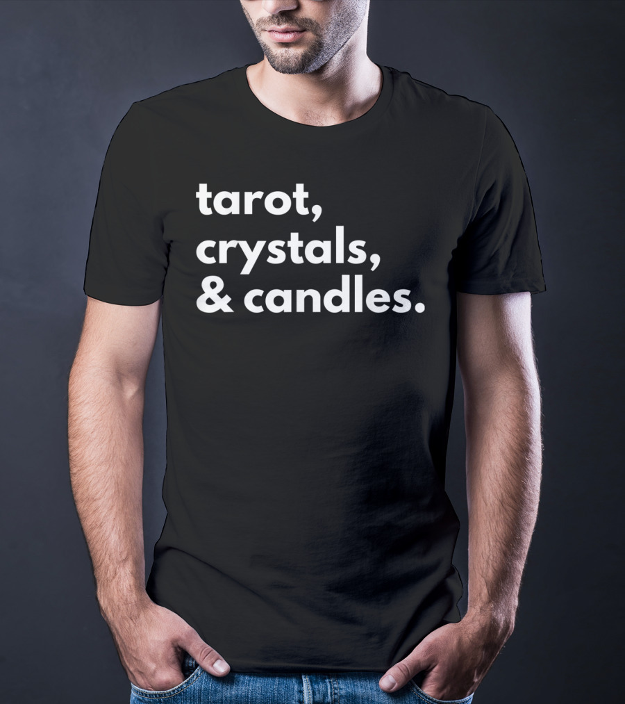 Tarot Crystals And Candles Magick Mystical Elements T-Shirt