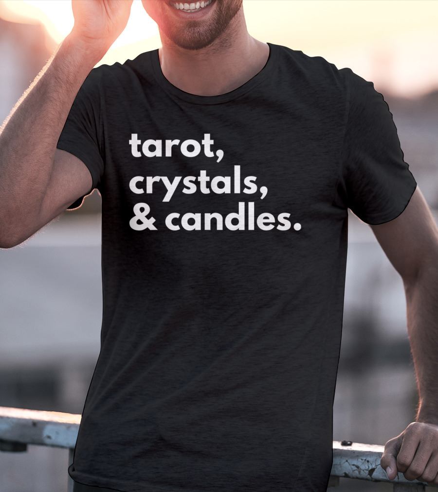 Tarot Crystals And Candles Magick Mystical Elements T-Shirt