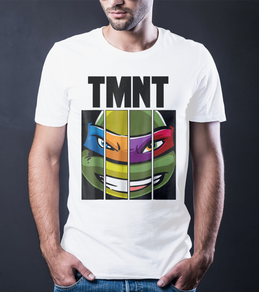 TMNT Turtle Faces Colorful Bandana Mashup T-Shirt