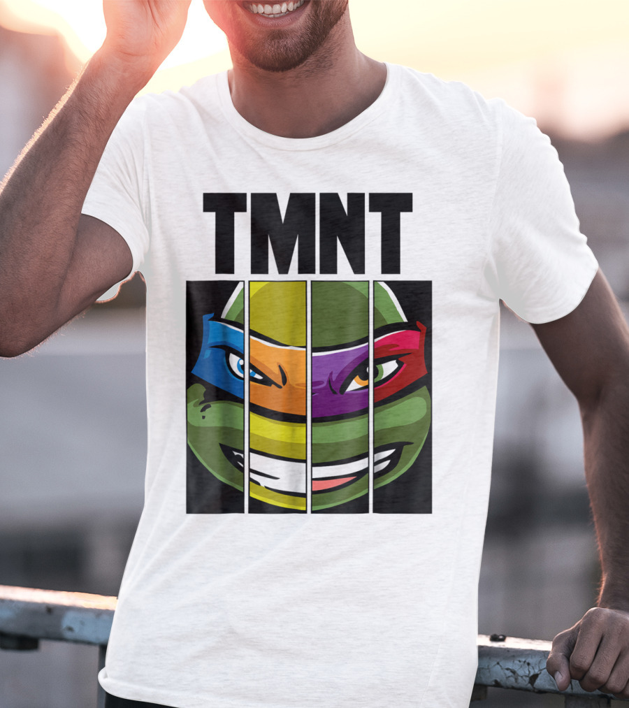 TMNT Turtle Faces Colorful Bandana Mashup T-Shirt