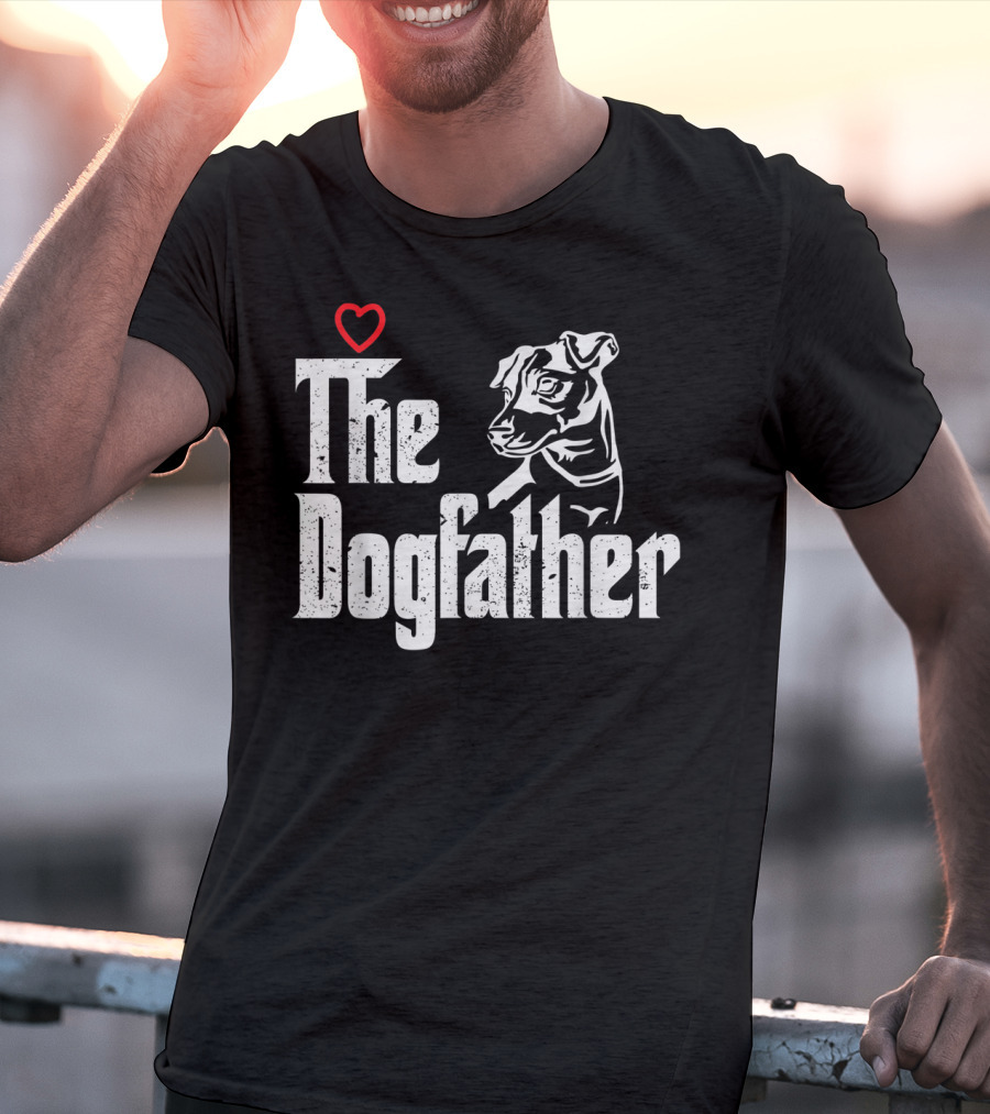 The Dogfather Jack Russell Dog Dad Father With Heart T-Shirt