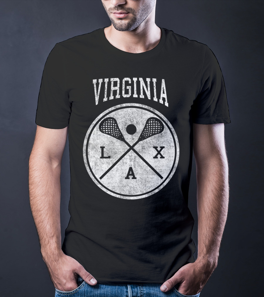 Virginia LAX Vintage Lacrosse Crossed Sticks Circle T-Shirt