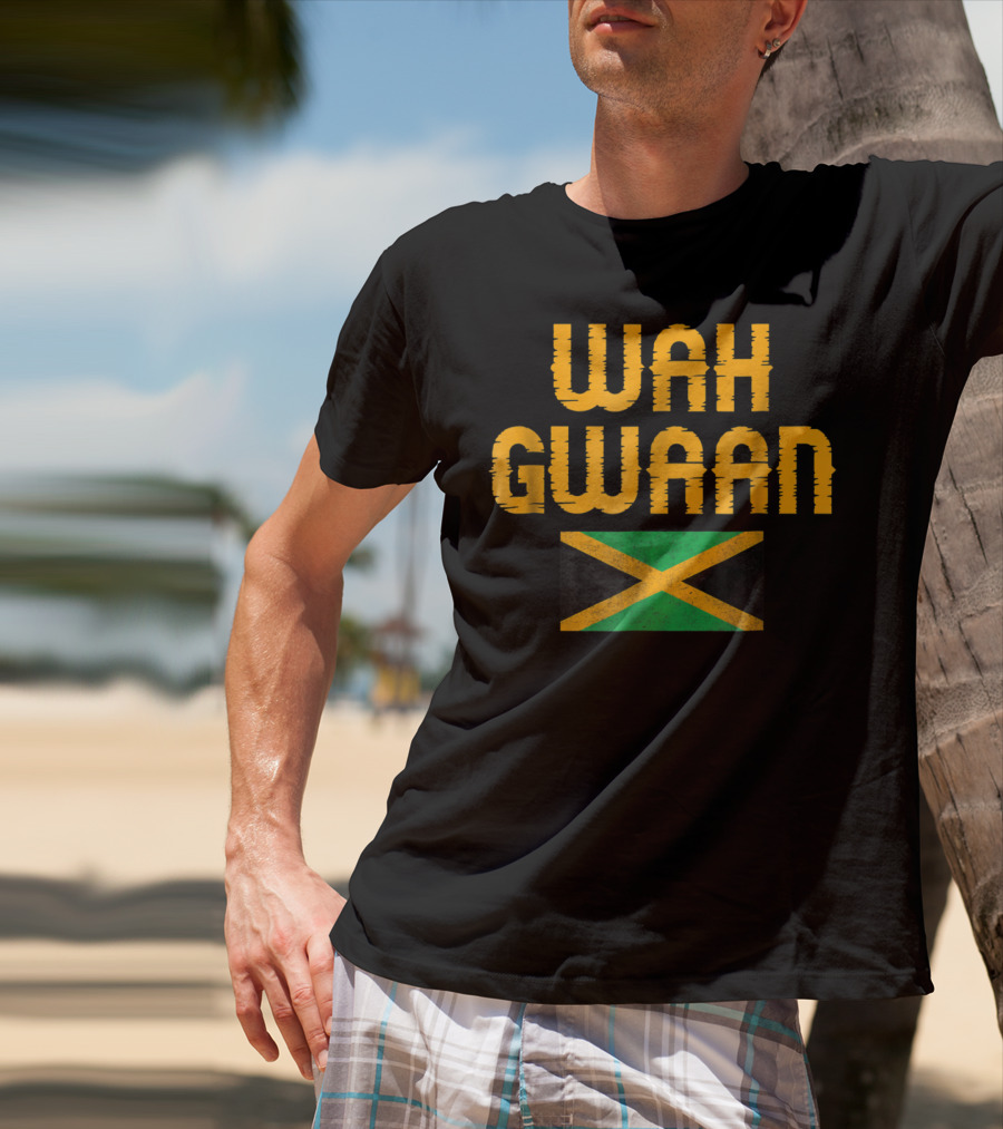 Wah Gwaan Jamaican Flag Banner T-Shirt