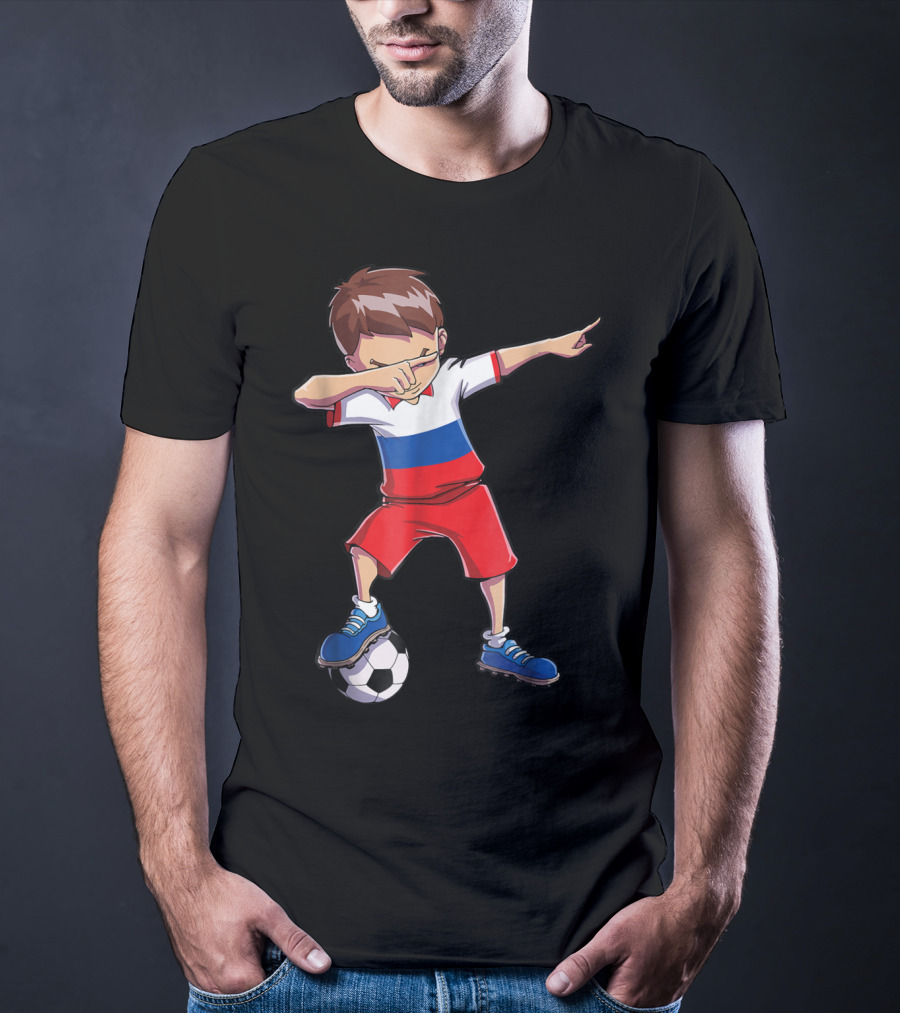 Dabbing Soccer Russia Russian Football Player T-Shirt
