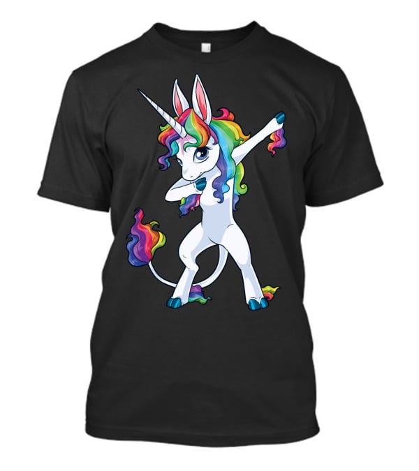 Dabbing Unicorn Party Squad Rainbow Dab T-Shirt
