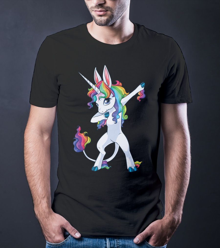 Dabbing Unicorn Party Squad Rainbow Dab T-Shirt