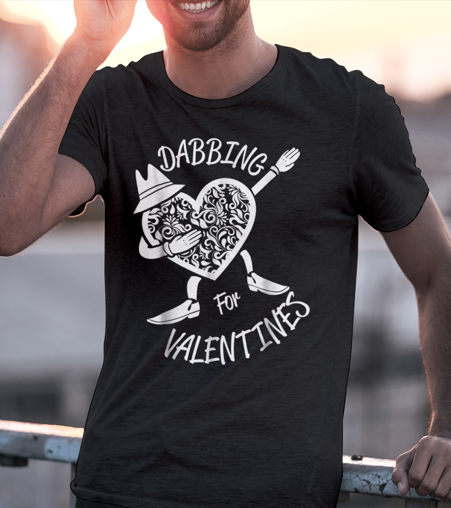 Dabbing For Valentines Heart Day Boyfriend T-Shirt