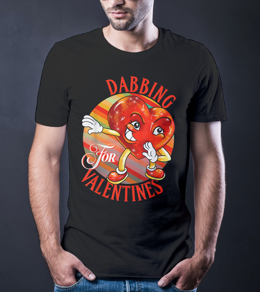 Dabbing Heart For Valentines Vintage Sunrise T-Shirt