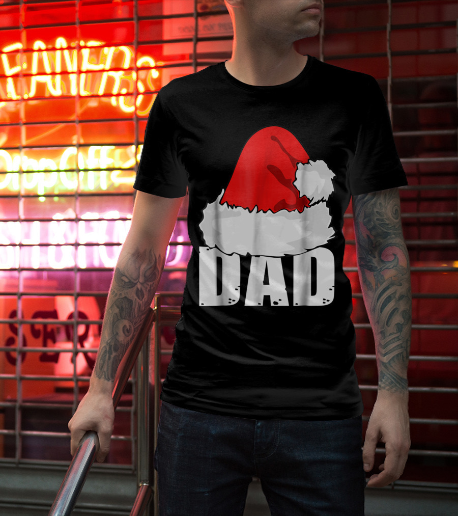 Dad Christmas Santa Hat Family T-Shirt