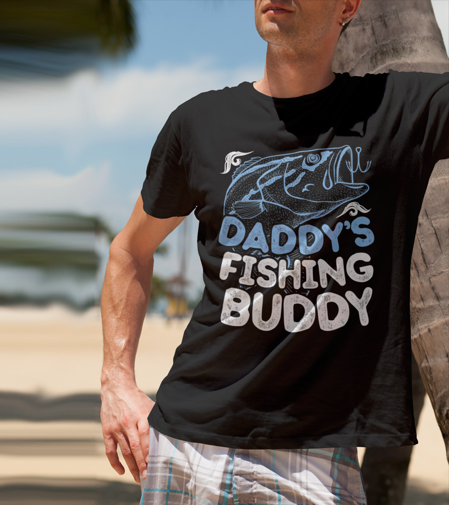 Daddy's Fishing Buddy Kids Fishing Fish Hook Fun T-Shirt