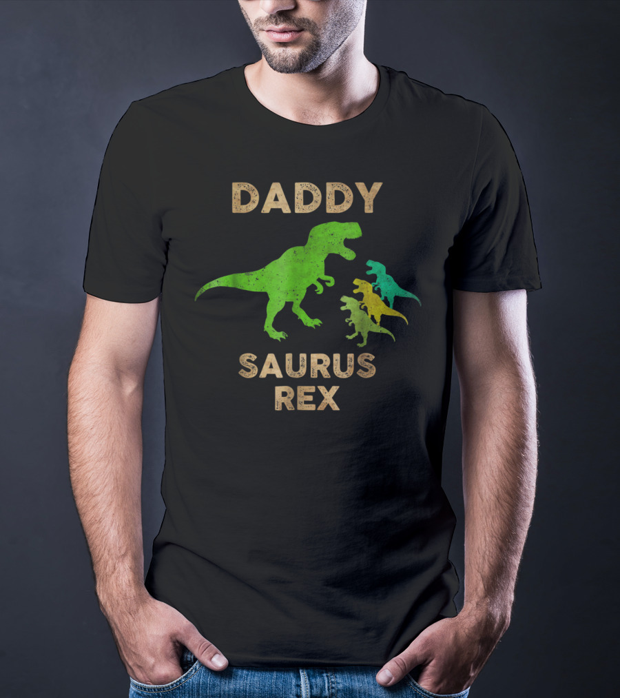 DADDY SAURUS REX Dinosaur Family T-Shirt