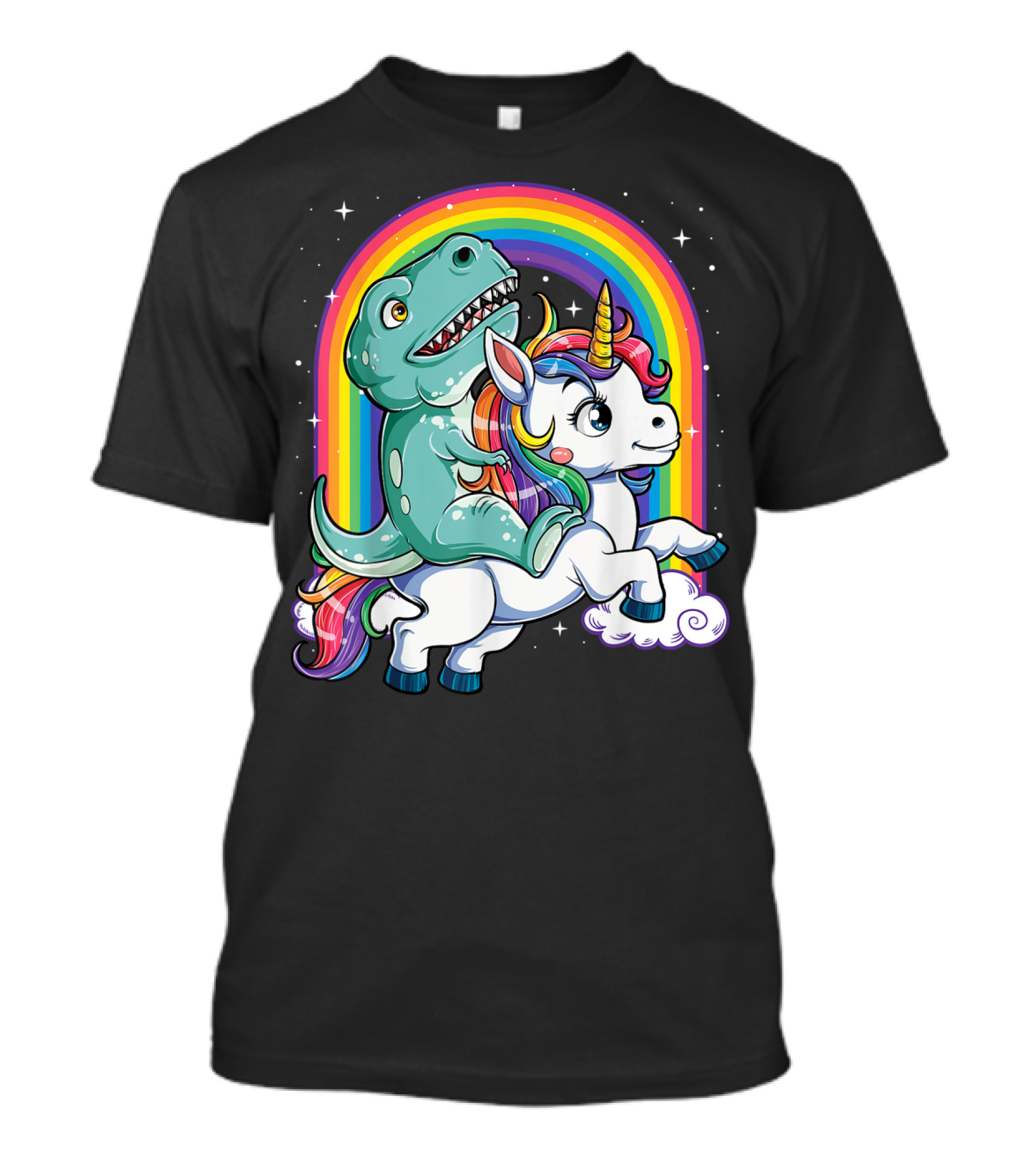 Dinosaur Unicorn Rainbow Fantasy Adventure Party T-Shirt