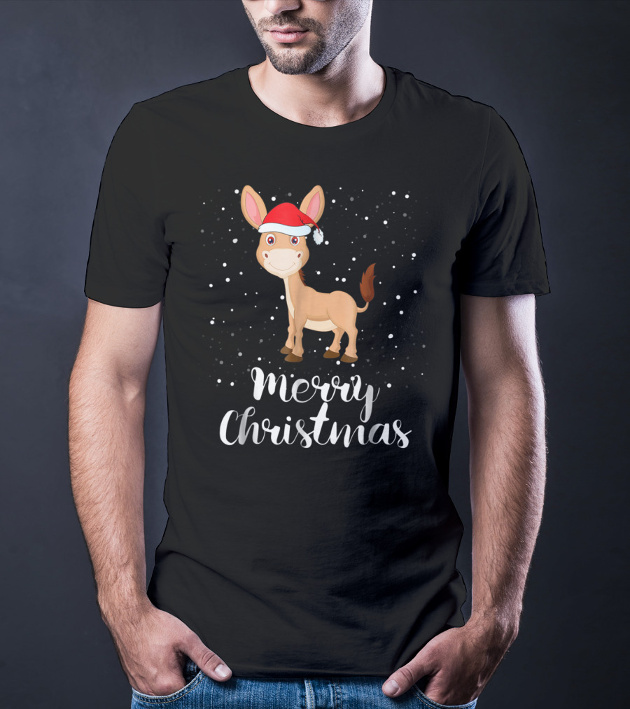 Merry Christmas Donkey Funny Matching Family Group T-Shirt