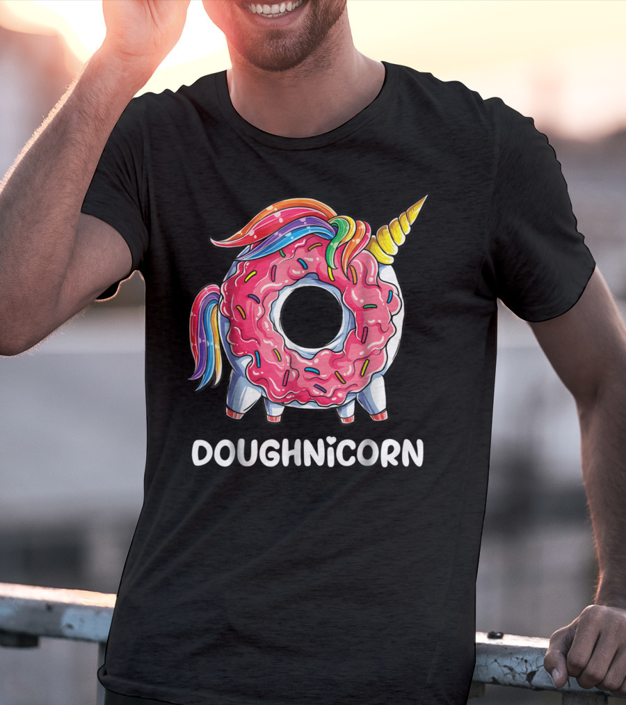 Doughnicorn Unicorn Donut With Rainbow Sprinkles T-Shirt