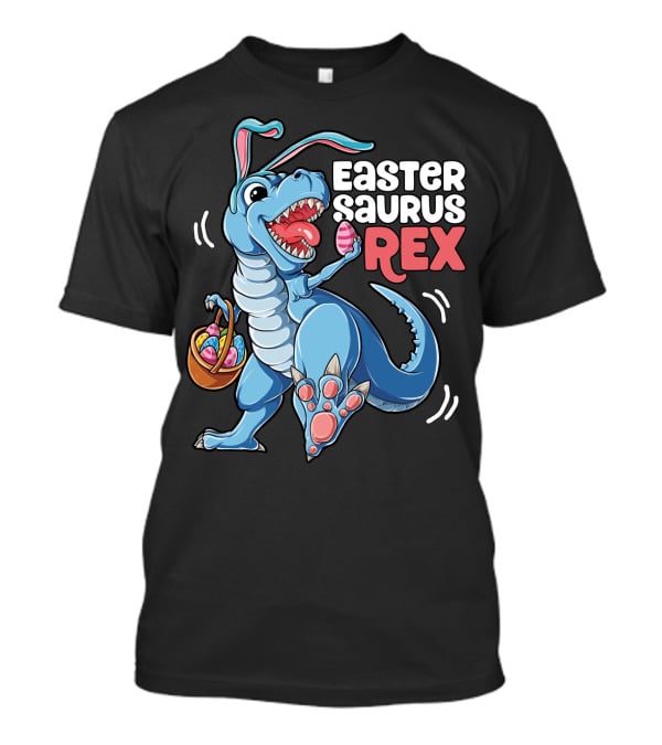 Easter Saurus Rex Bunny Dinosaur With Eggs T-Shirt