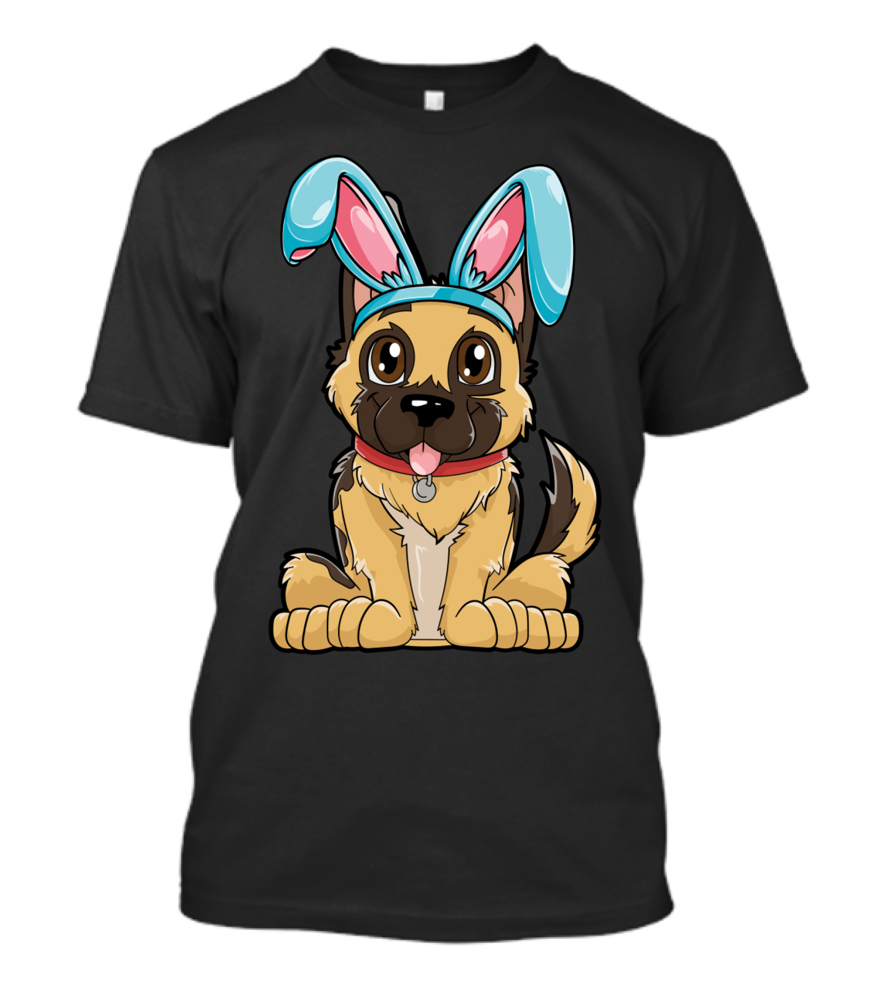 Easter Bunny Ears Cute German Shepherd Pupp...T-Shirt 