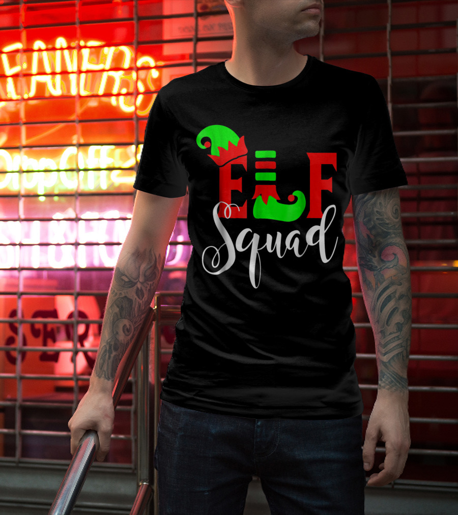 Elf Squad Festive Holiday Family T-Shirt