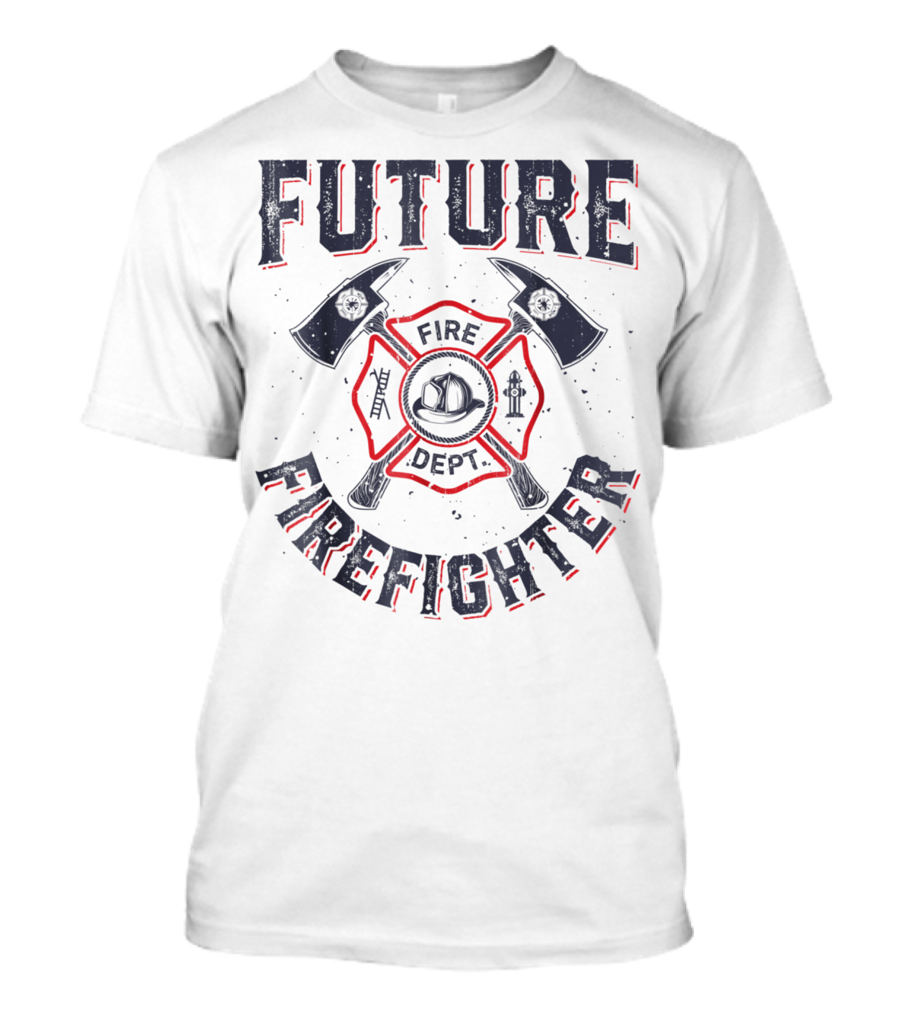 Future Firefighter Fire Dept Axe Emblem Kids Boys Youth Men T-Shirt