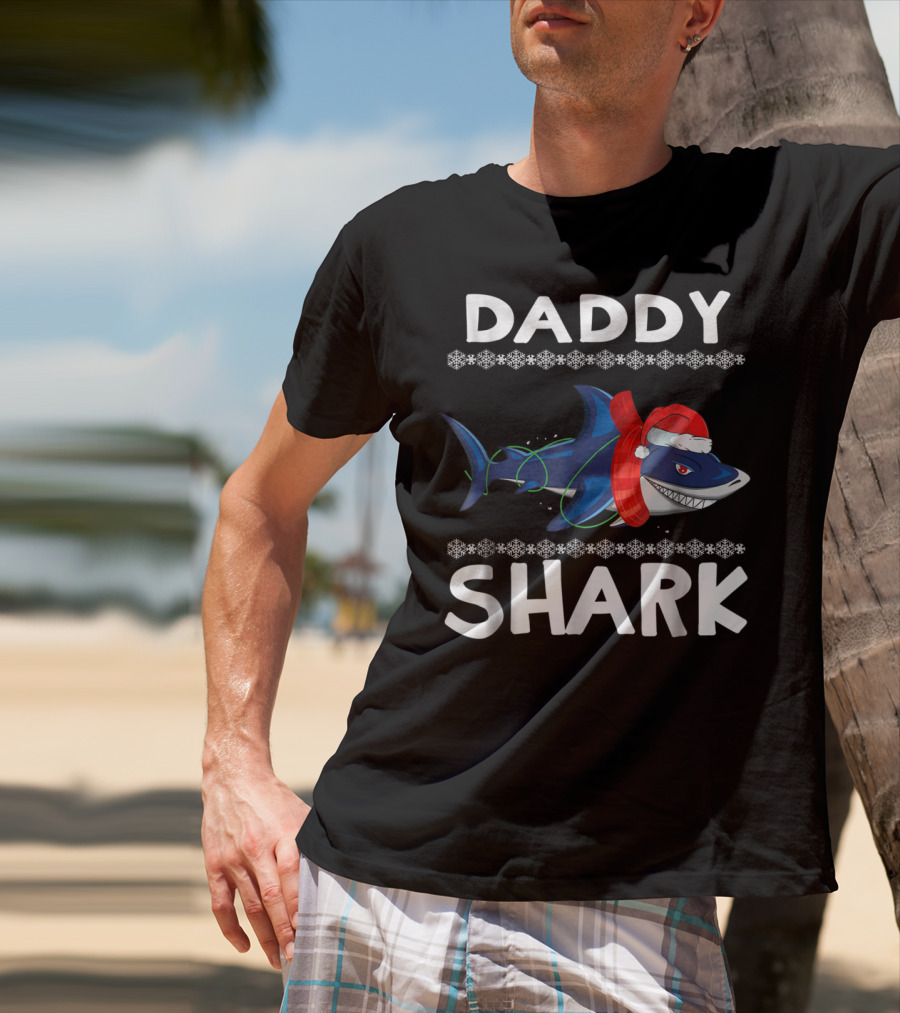 Daddy Shark Ugly Christmas Family Holiday T-Shirt