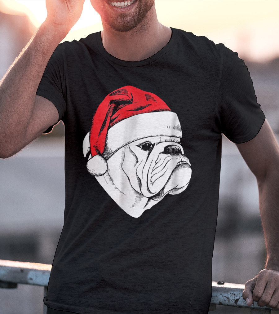 English Bulldog Santa Christmas T-Shirt